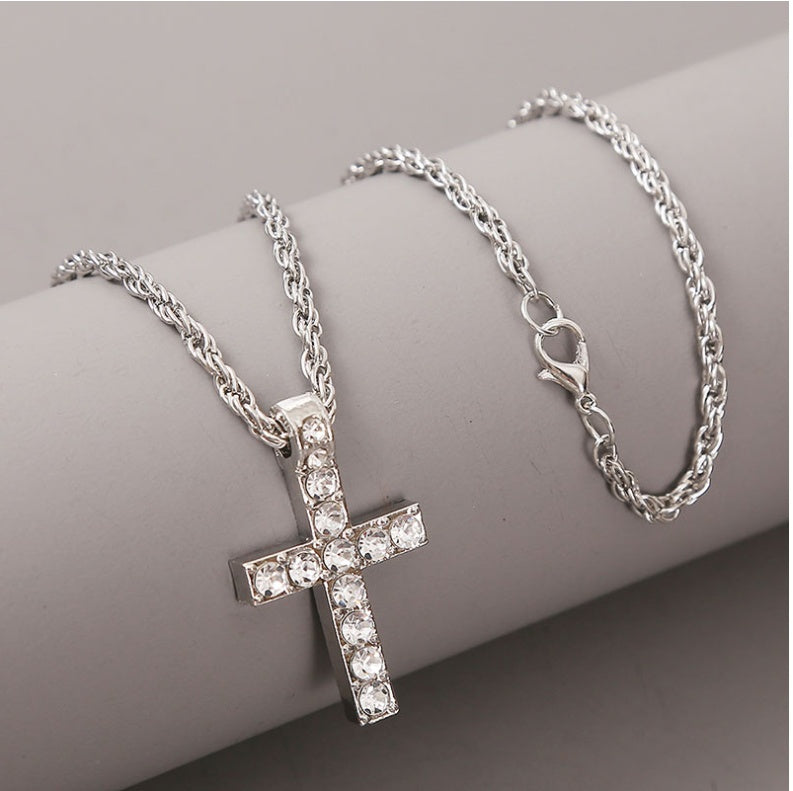 Cross Pendant Necklaces for Women Punk Hiphop Rope Chain On Neck Rapper Jewelry — product detail