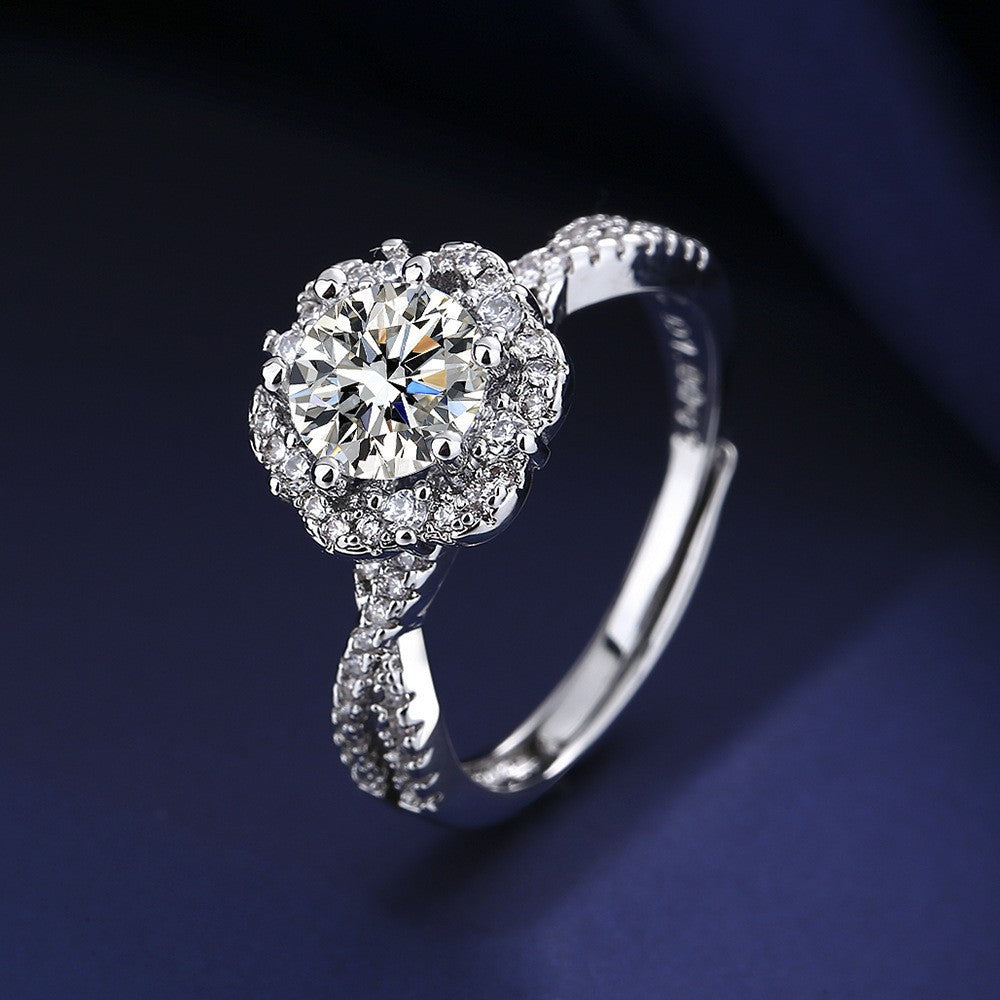 1ct Simulated Moissanite Six-prong Ring Jewelry for Women — main product view