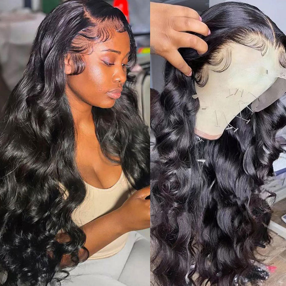 Front Lace Wig Women with Long Black Curly Hair — main product view
