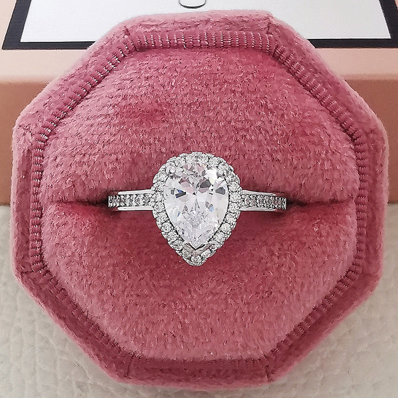Multicolor Charm Cubic Zirconia Wedding Rings for Women T Shape Stone Jewelry — alternate detail