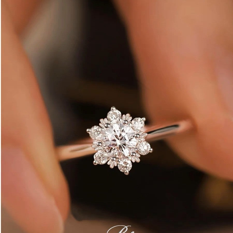 1ct Simulated Moissanite Six-prong Ring Jewelry for Women — detail view