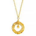 Gold Circle Net Design Necklace for Women Jewelry — alternate detail
