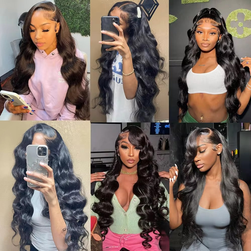 6x4 Density Virgin Human Hair Wigs for Black Women Vietnamese Raw Hair Transparent Lace Front Pre-plucked Bleached Knots — detail view