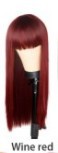 Qi Bangs Black and Brown Long Straight Hair — detail view