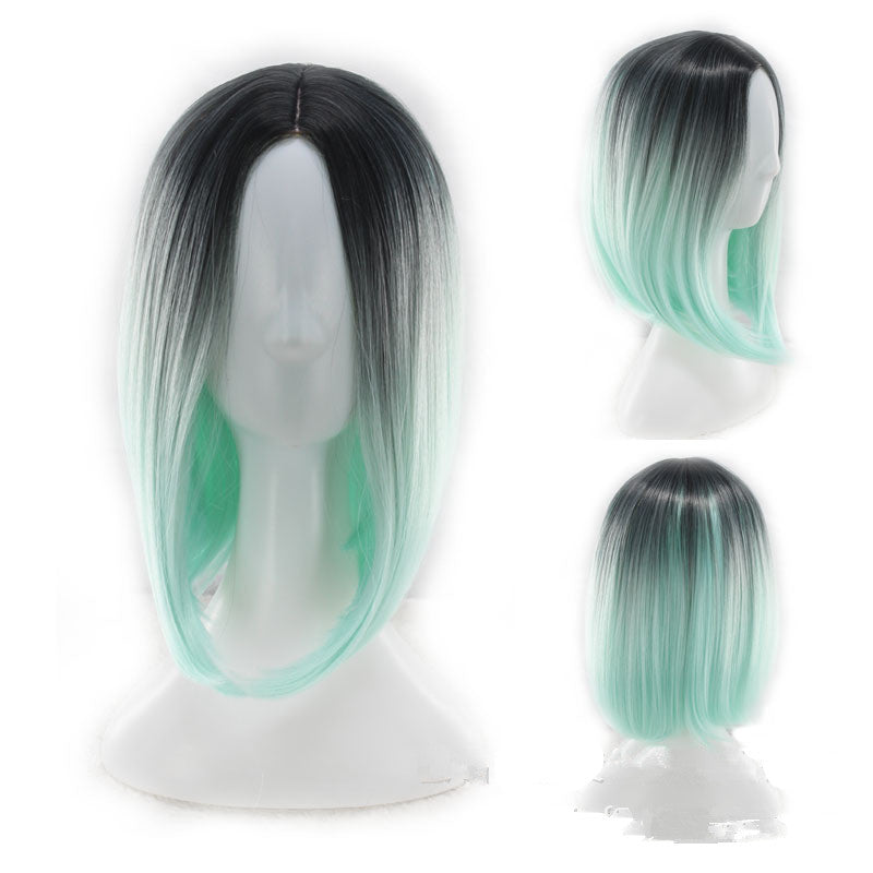 Wig Women's Short Straight Hair Gradient Bobo — additional product view