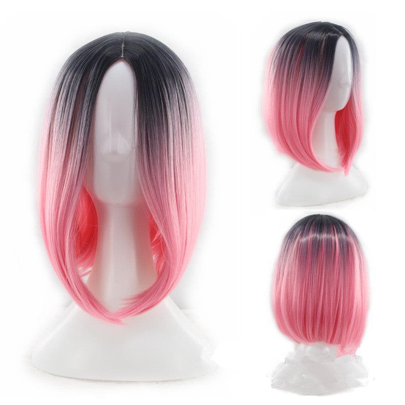 Wig Women's Short Straight Hair Gradient Bobo — product view