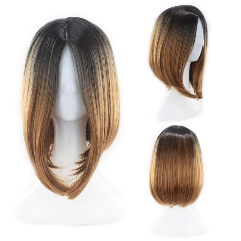 Wig Women's Short Straight Hair Gradient Bobo — alternate detail