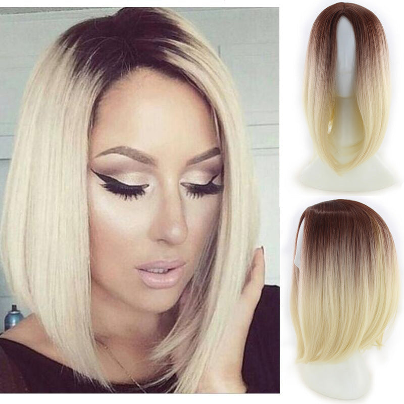 Wig Women's Short Straight Hair Gradient Bobo — main product view