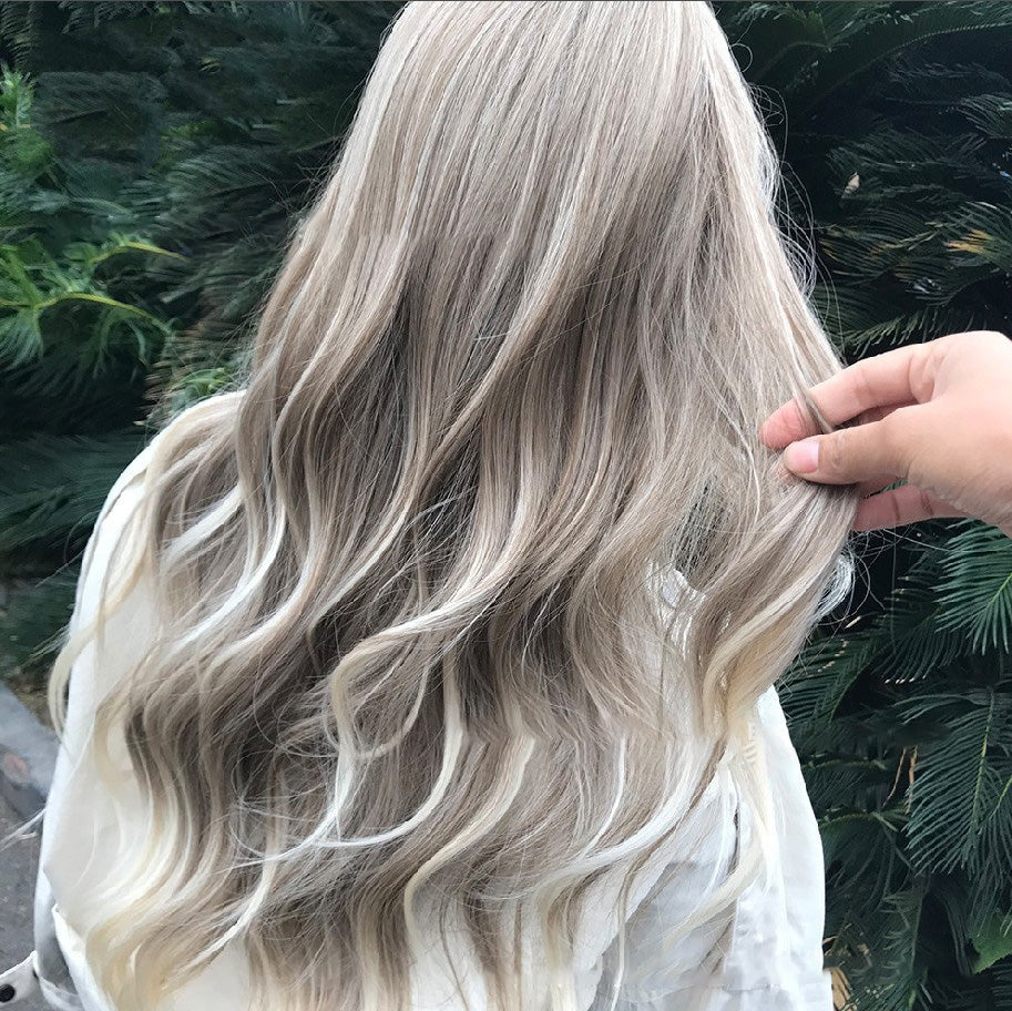 Oblique Bangs to Repair Face and Curly Hair, High Temperature Silk Realistic Fluffy Long Curly Wig Set — additional product view