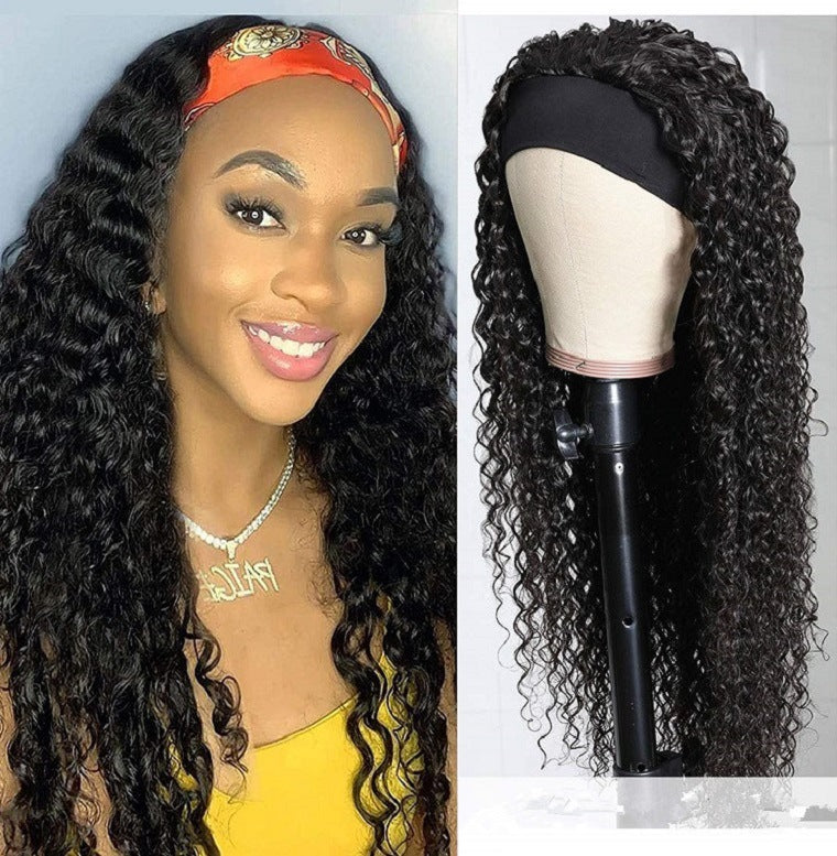 Small Curly Hair Black Fluffy Chemical Fiber Hair with Wig — main product view