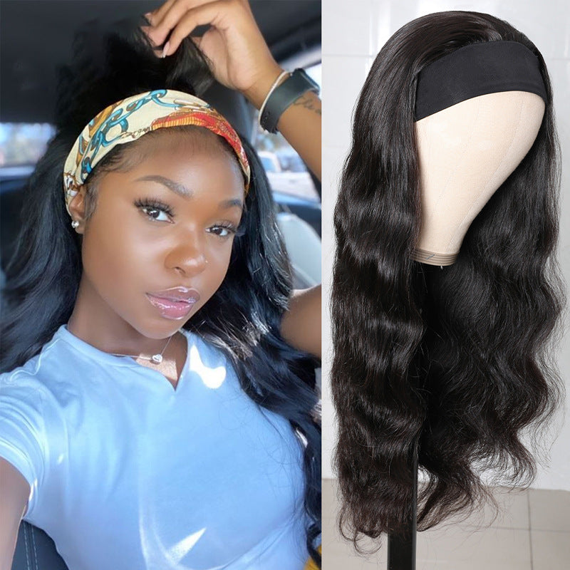Long Curly Hair Black Mid-section Big Wave Synthetic Wig — main product view