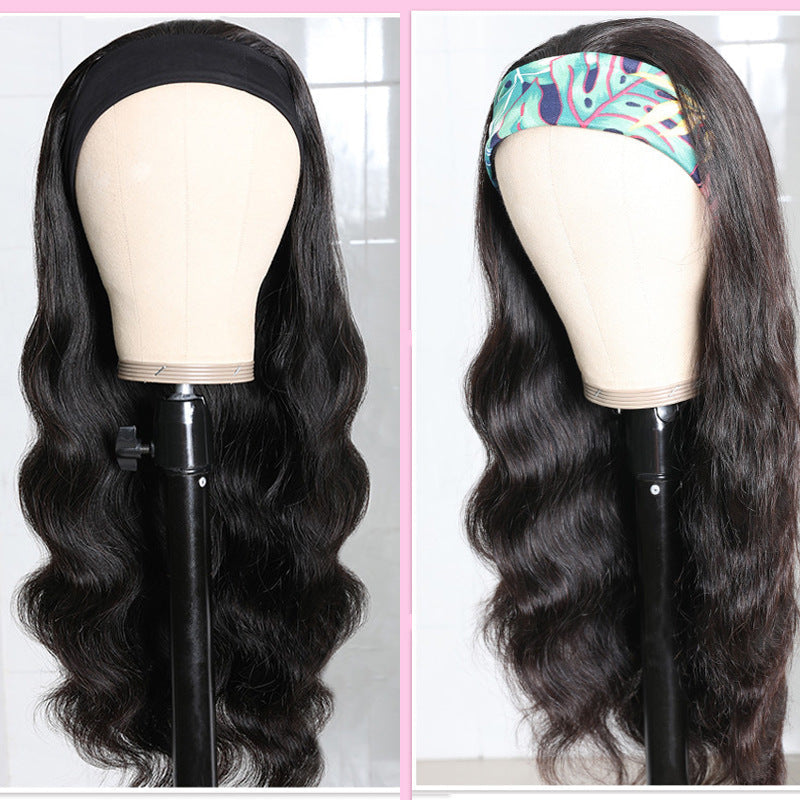 Long Curly Hair Black Mid-section Big Wave Synthetic Wig — alternate product view