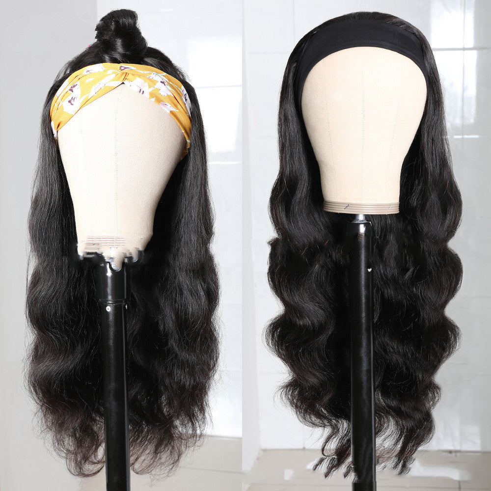 Long Curly Hair Black Mid-section Big Wave Synthetic Wig — product detail