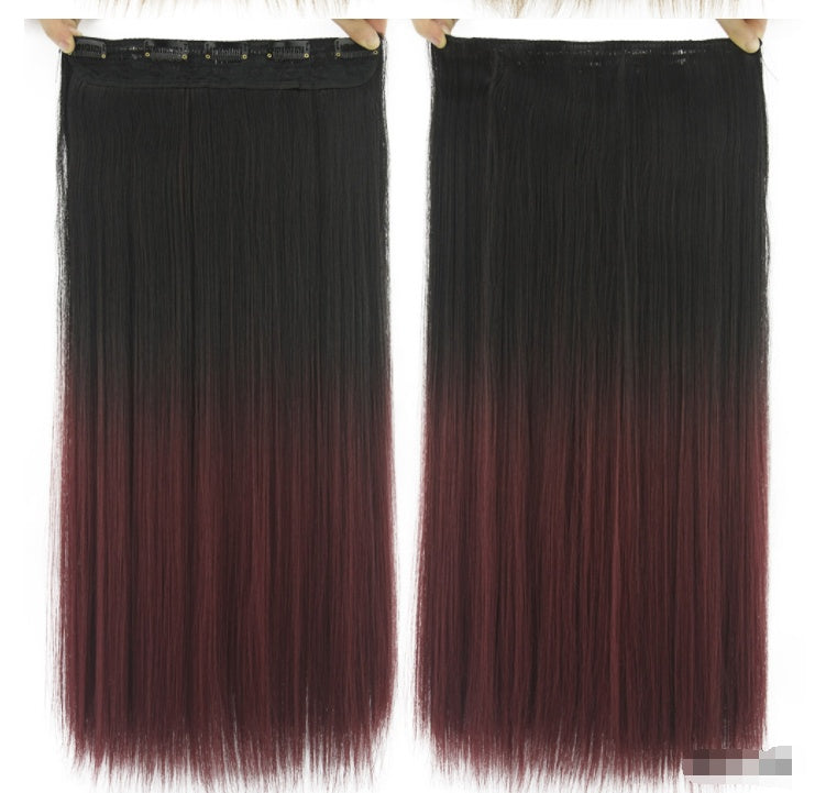 Dyed Gradual Straight Hair Clip Clip, Curtain T-color Hair Extension Piece — alternate product view