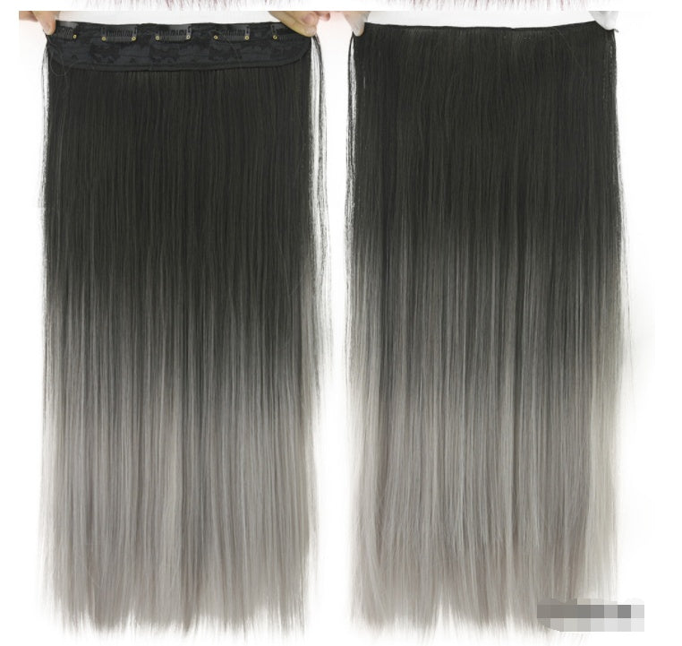 Dyed Gradual Straight Hair Clip Clip, Curtain T-color Hair Extension Piece — product detail