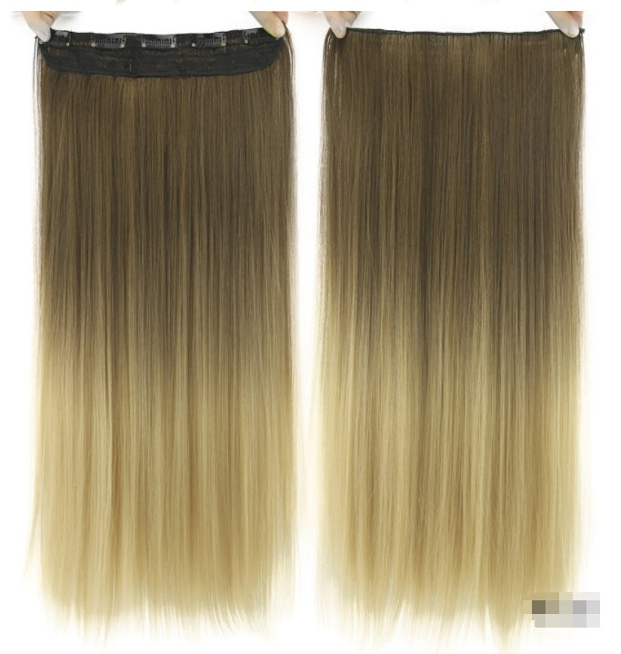 Dyed Gradual Straight Hair Clip Clip, Curtain T-color Hair Extension Piece — alternate detail