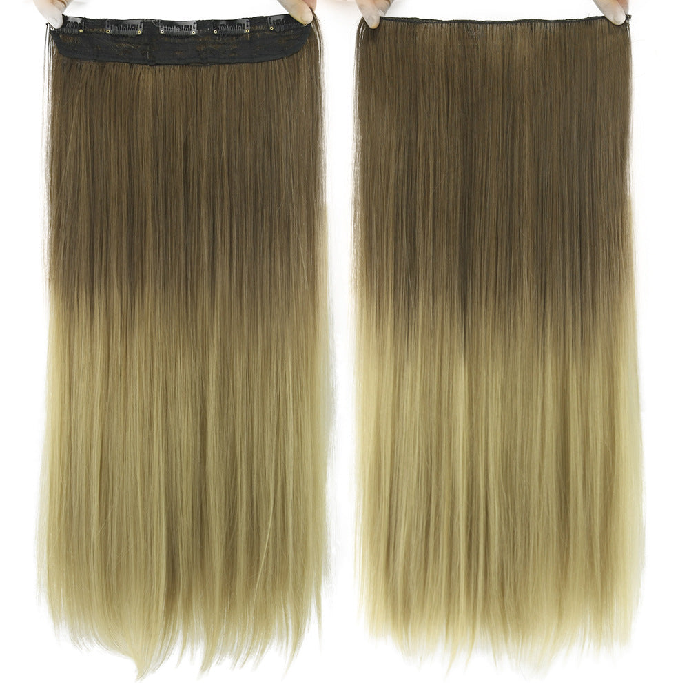 Dyed Gradual Straight Hair Clip Clip, Curtain T-color Hair Extension Piece — product view