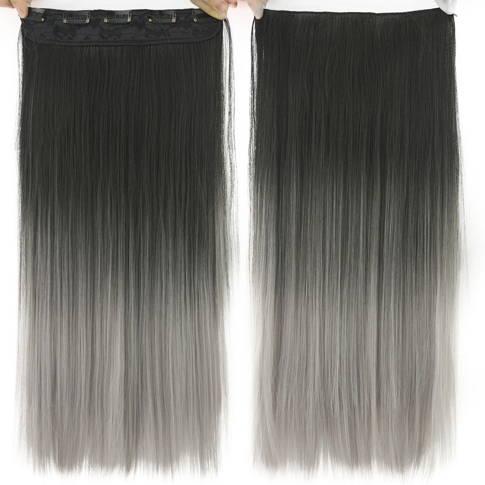 Dyed Gradual Straight Hair Clip Clip, Curtain T-color Hair Extension Piece — alternate product view