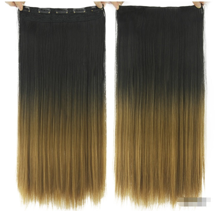 Dyed Gradual Straight Hair Clip Clip, Curtain T-color Hair Extension Piece — product detail