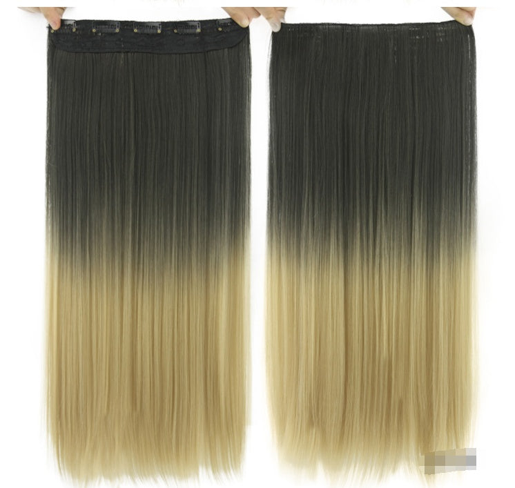 Dyed Gradual Straight Hair Clip Clip, Curtain T-color Hair Extension Piece — additional product view