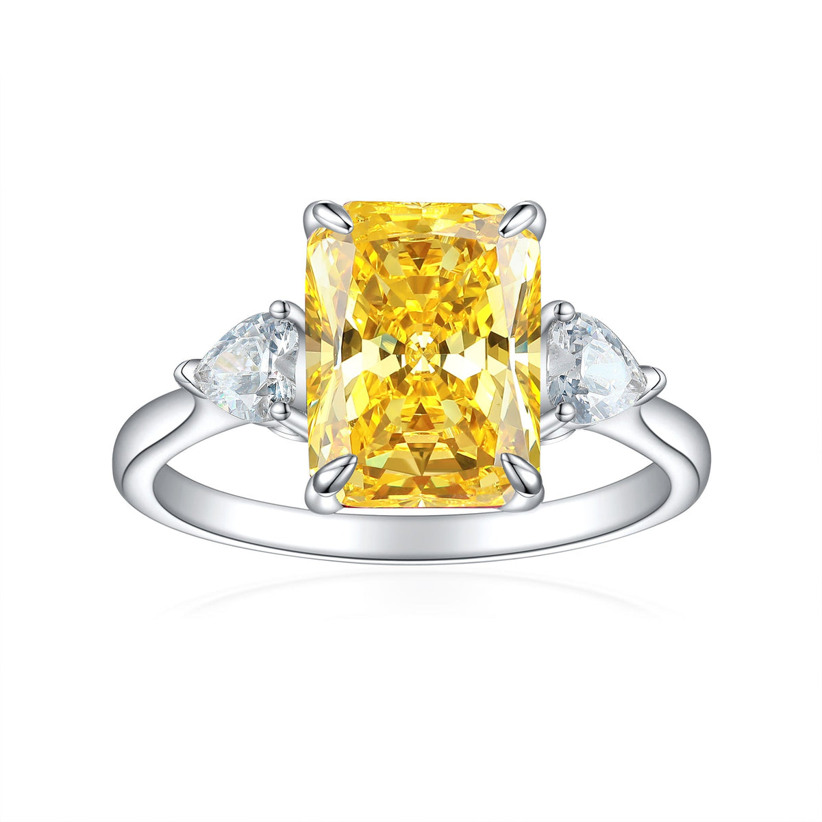 S925 Colorful Rectangular Rhinestone Ring Love Rings for Women Jewelry — additional product view