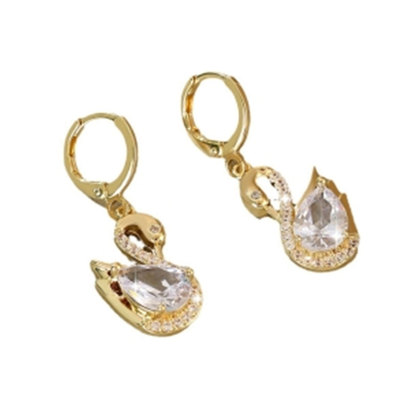 Sweet Rhinestone Swan Earrings for Women Jewelry — main product view