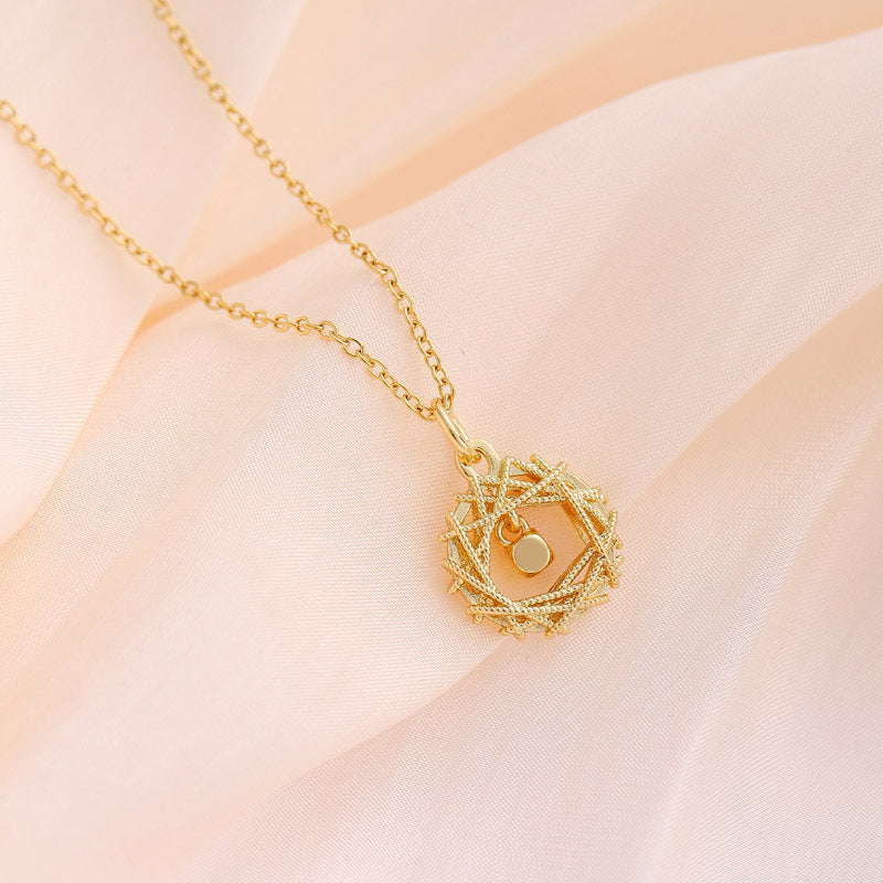 Gold Circle Net Design Necklace for Women Jewelry — additional product view
