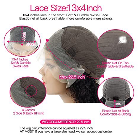 12a Water Wave Human Hair 13x4 Lace Front Wig — alternate detail
