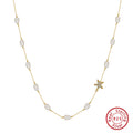 Sterling Silver Freshwater Pearl Starfish Beach Necklace Jewelry Women's Necklace for Women Party Jewelry — product detail