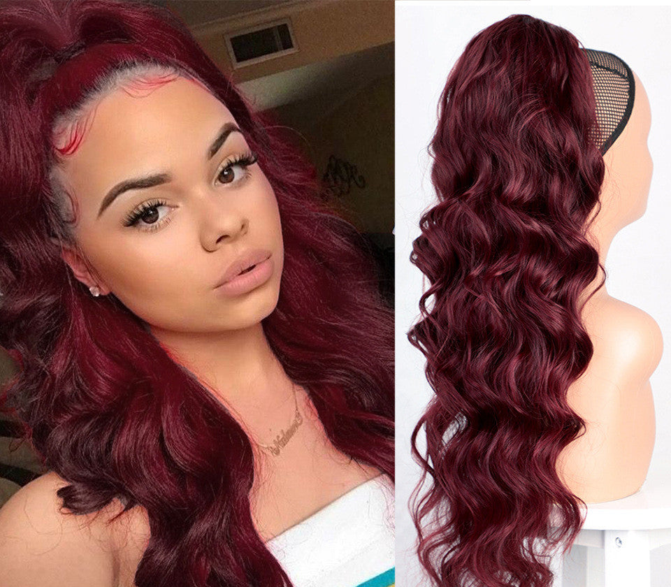 Wig Big Wave Drawstring Ponytail Matte High Temperature Silk Chemical Fiber Wig — alternate detail