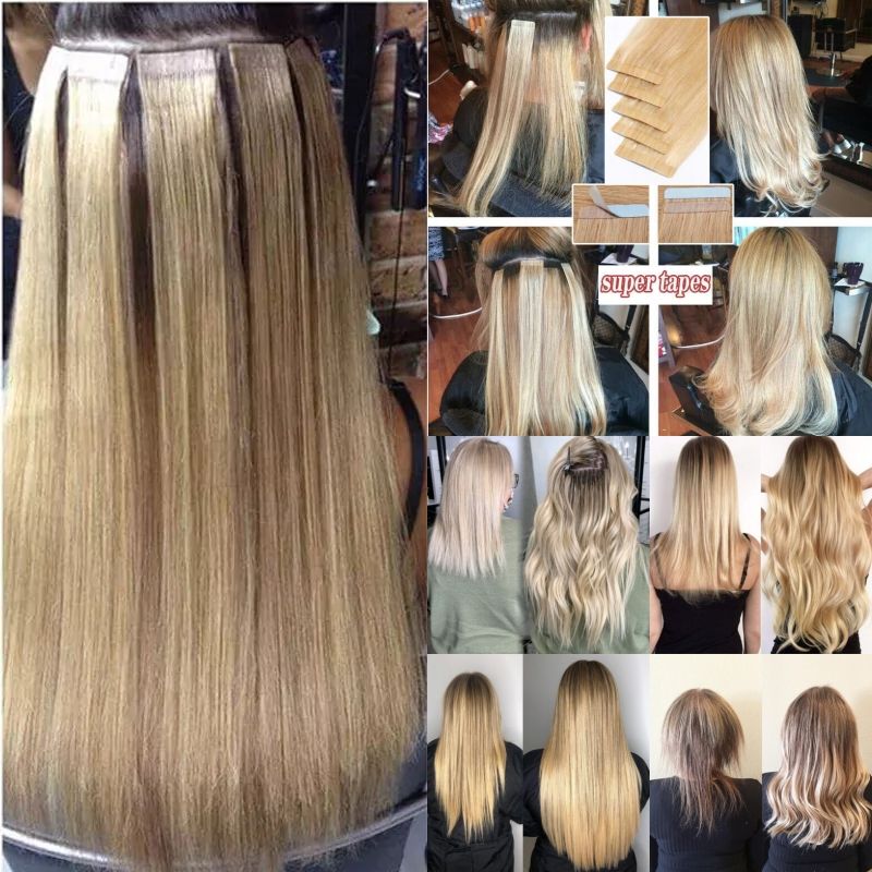Double Pull Full Virgin Real 50g Hair Extension Long with Weft Invisible Skin Weft 20 Thick Seamless Human Hair — product detail