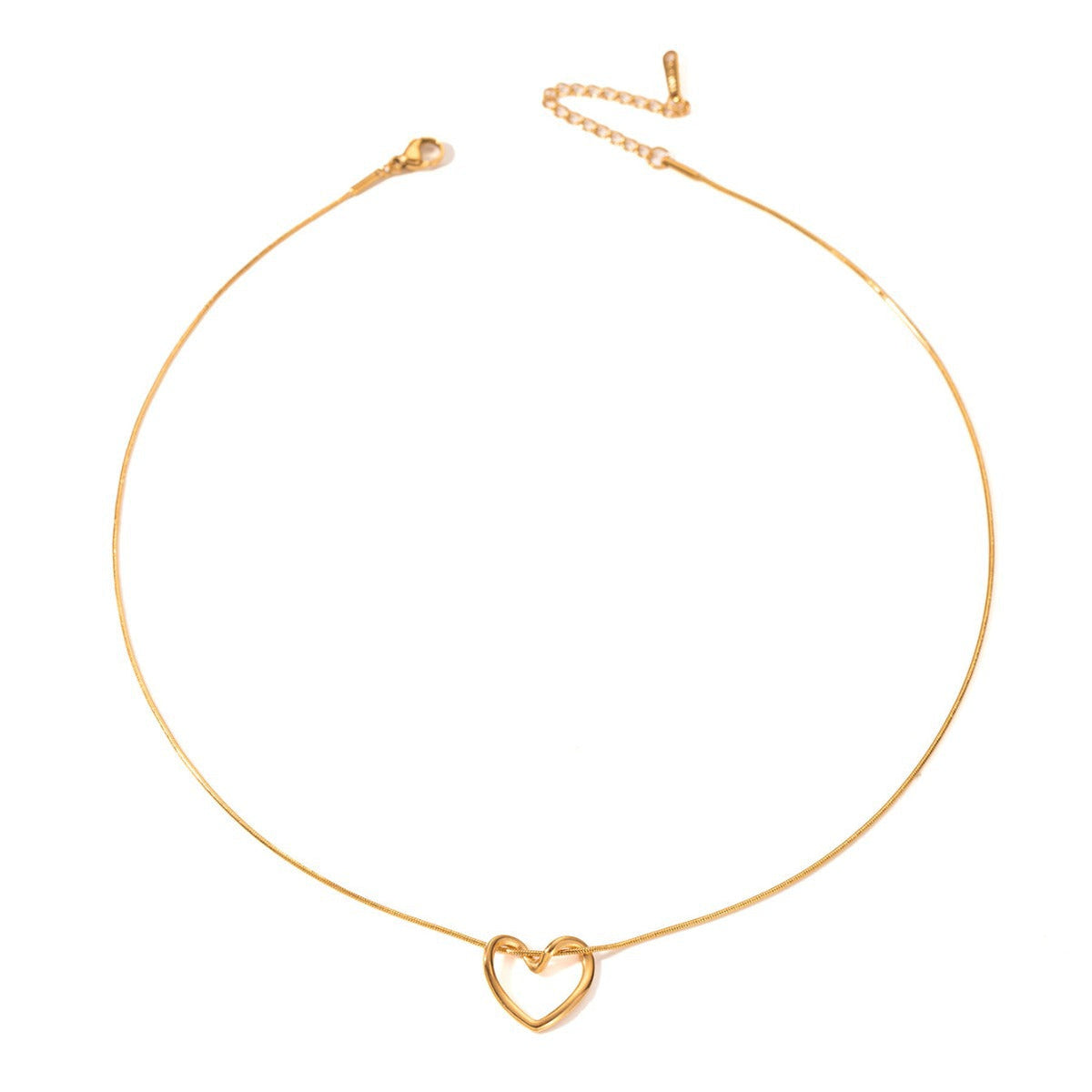 Stainless Steel Twist Hollow Heart Pendant Necklace for Women Spicy Women Clavicle Chain Jewelry — main product view