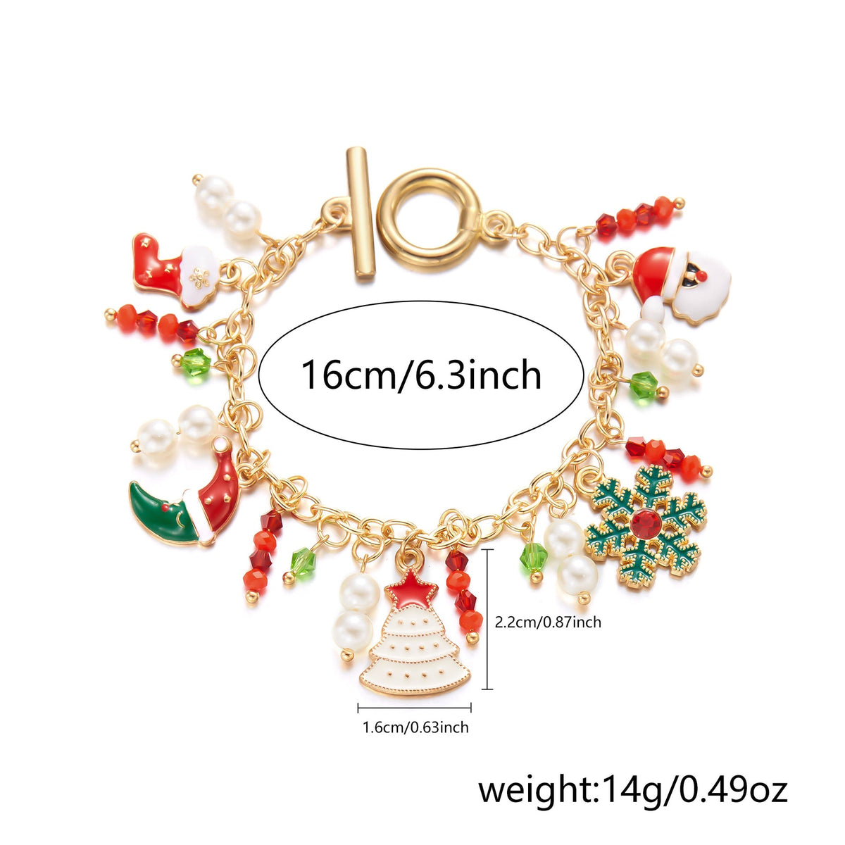 Personalized Christmas Bracelet Christmas Tree Santa Claus Pendant Bracelet for Women Jewelry — additional product view