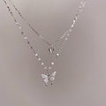 Double Butterfly Necklace Gold Plated Butterfly Pendant Engagement Necklaces for Women — alternate detail