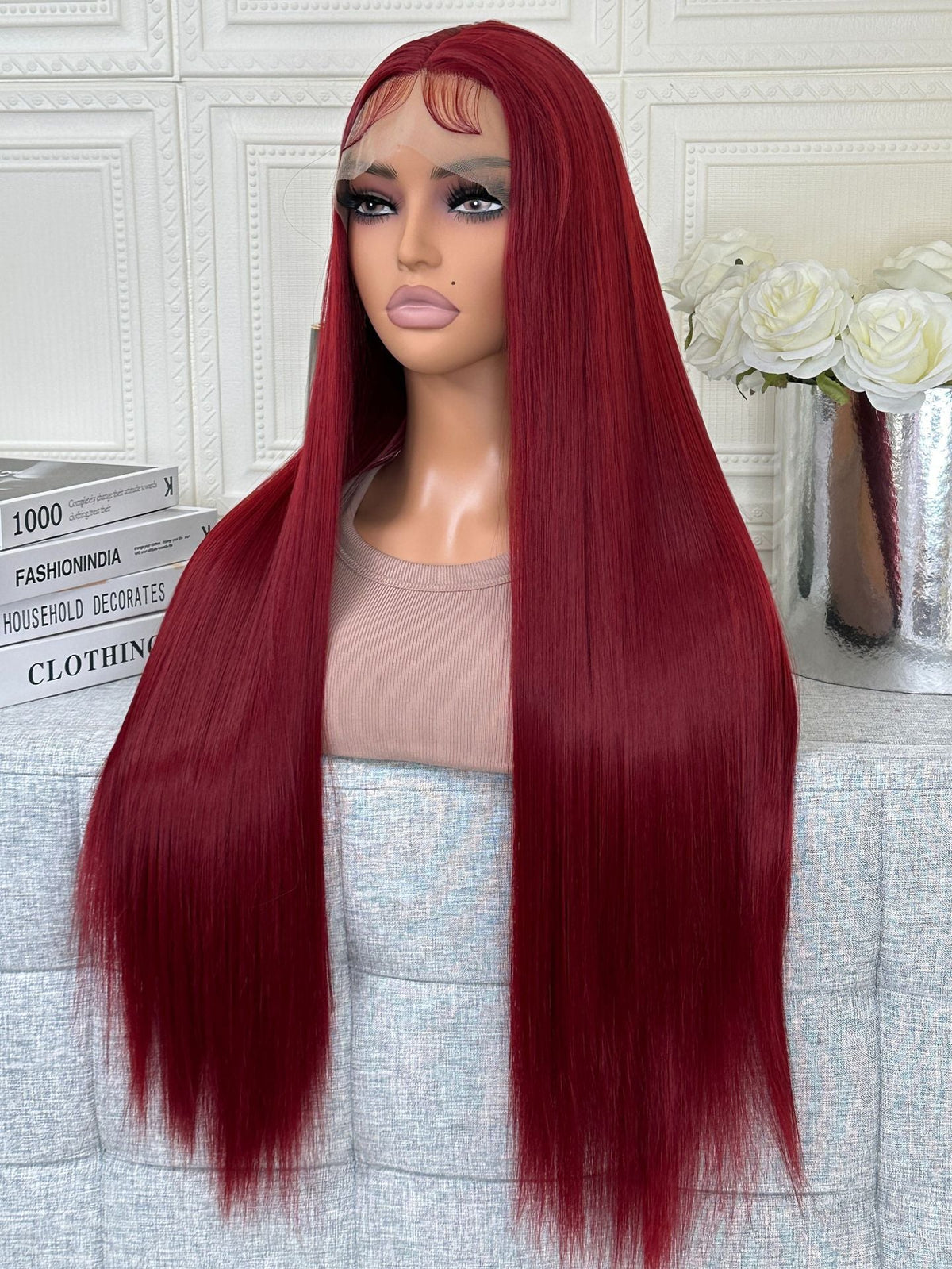 Full Wig Long Straight Front Lace Wig Smooth Hair — alternate detail
