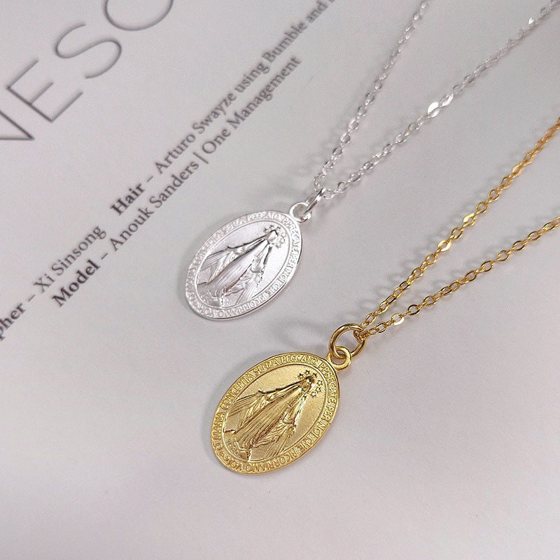 S925 Vintage Cameo Necklace Oval Necklace for Women Jewelry — additional product view