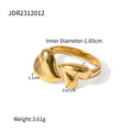 Stainless Steel Asymmetric Heart Shape Open Rings Jewelry for Women — main product view