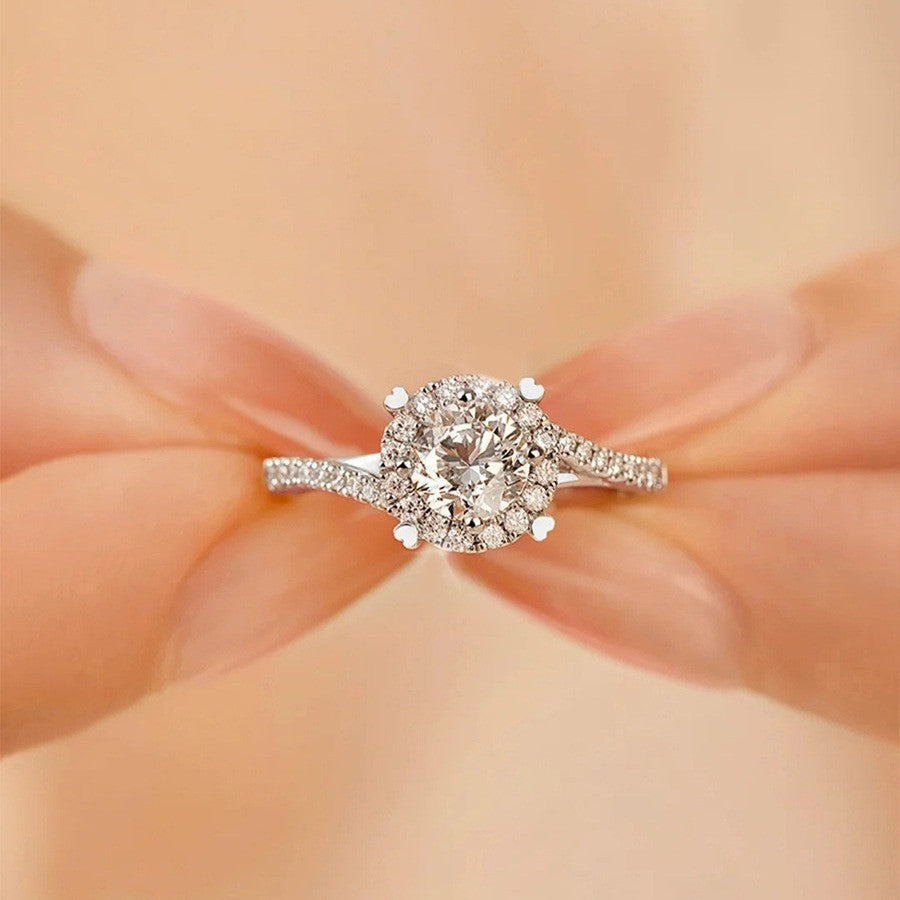 1ct Simulated Moissanite Six-prong Ring Jewelry for Women — detail view