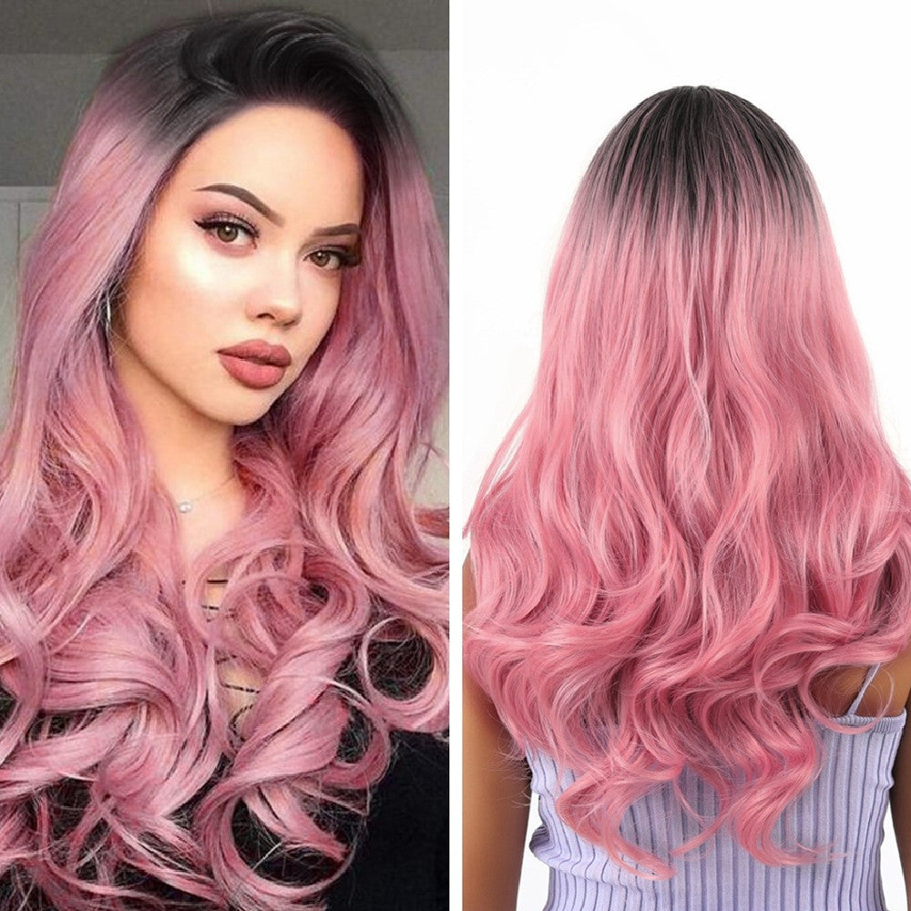 Gradient Color Long Curly Hair Big Wave High-temperature Fiber Chemical Fiber Wig — main product view