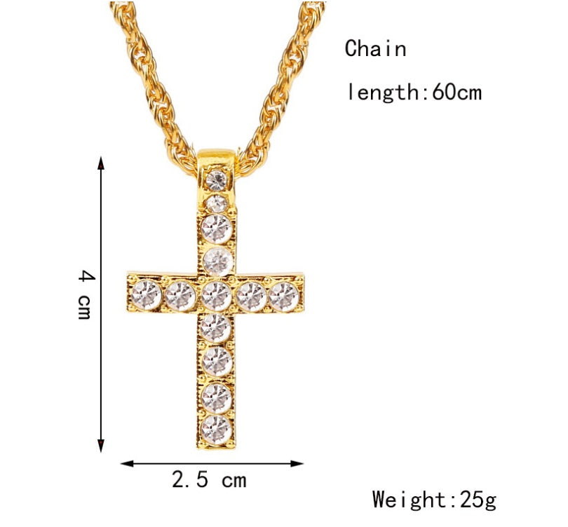 Cross Pendant Necklaces for Women Punk Hiphop Rope Chain On Neck Rapper Jewelry — additional product view