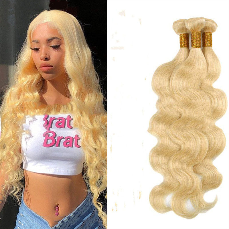 Simulated Human Hair Body Wave Curtain 613 Wig Snake Wavy High Temperature Silk — alternate product view