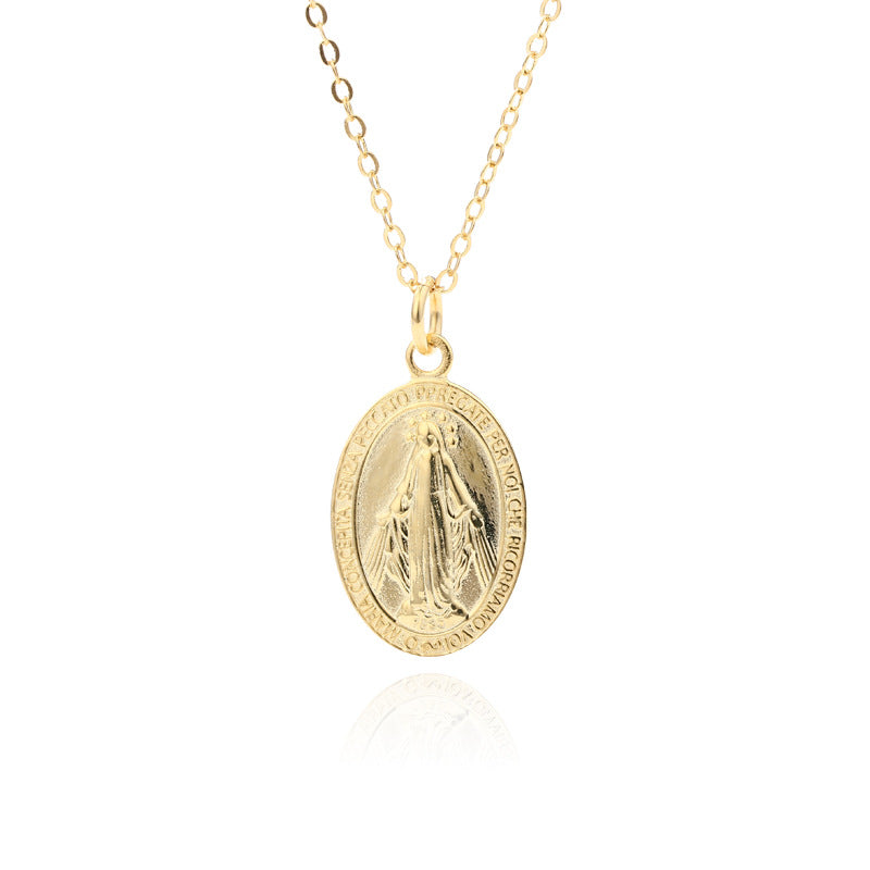 S925 Vintage Cameo Necklace Oval Necklace for Women Jewelry — alternate product view
