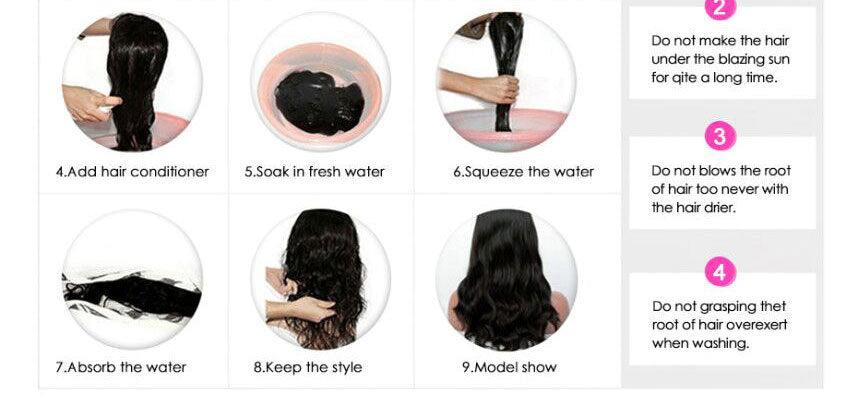 Brazilian Water Wave Headband Human Hair Wigs — detail view