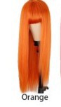 Qi Bangs Black and Brown Long Straight Hair — detail view