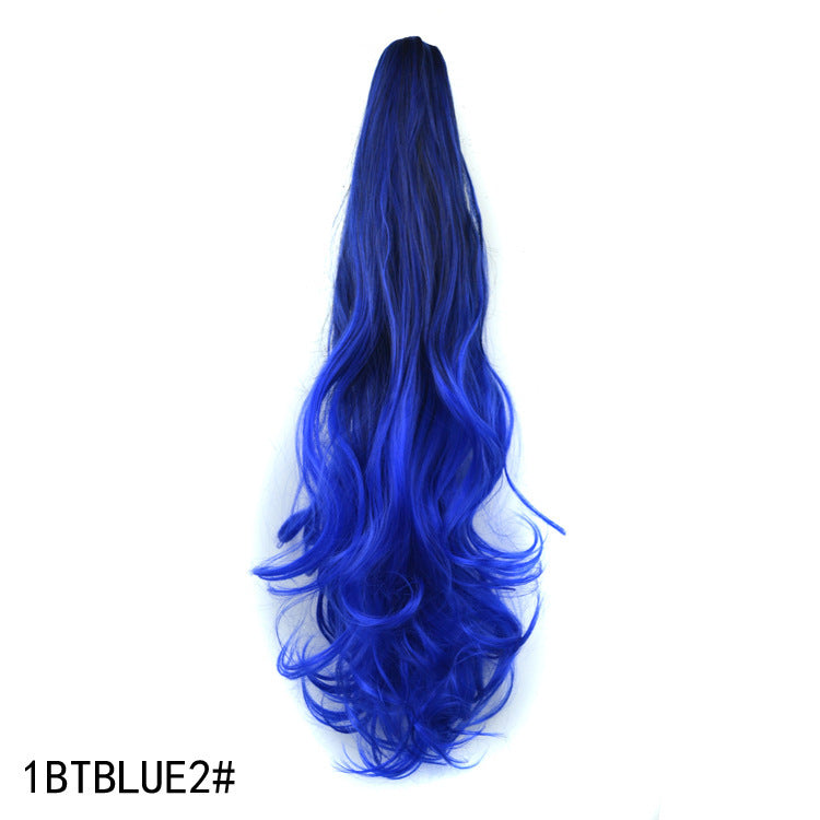 Colorful Gradient Color Clip Ponytail Wig — product detail