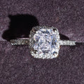 Multicolor Charm Cubic Zirconia Wedding Rings for Women T Shape Stone Jewelry — alternate product view