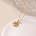 Lucky Compass Necklace Personalized Design Titanium Steel Pendant Jewelry for Women — alternate detail