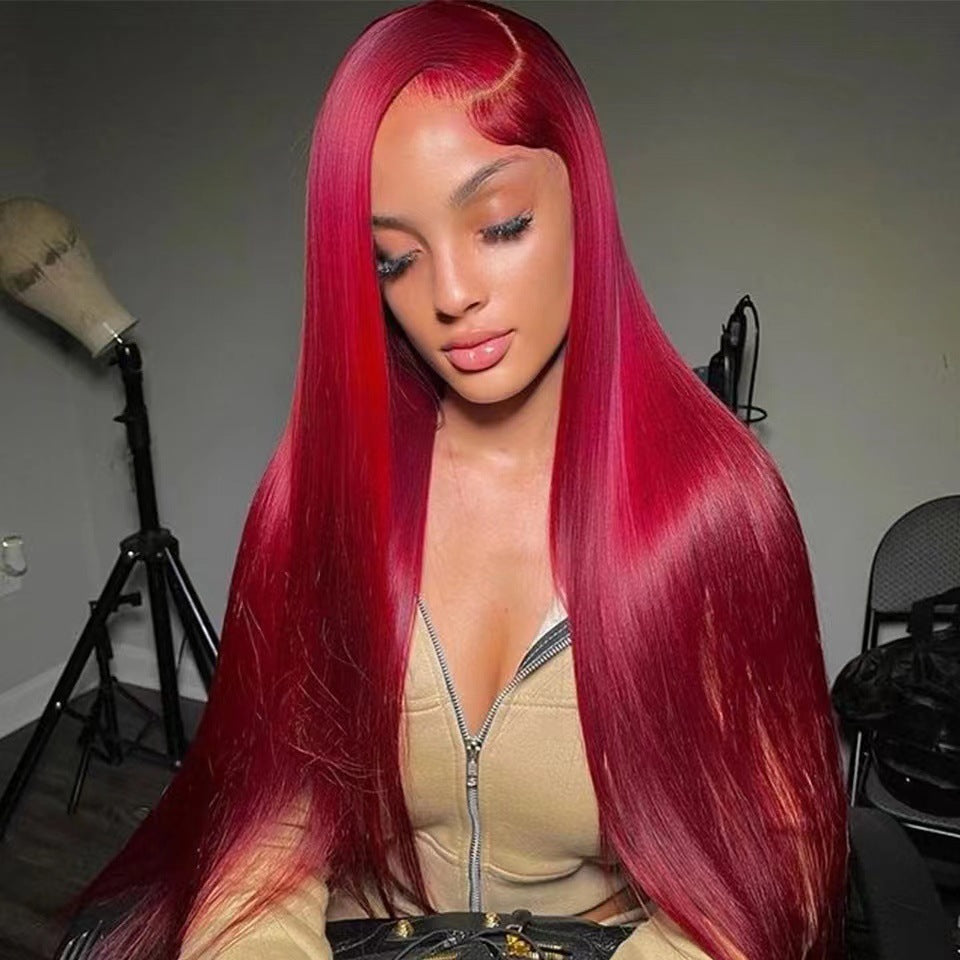 Front Lace Long Straight African Women Wig — product view