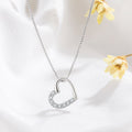 S925 Sterling Silver Love Heart Pendant Necklace for Women Gold Color Clavicle Chain Jewelry — product view