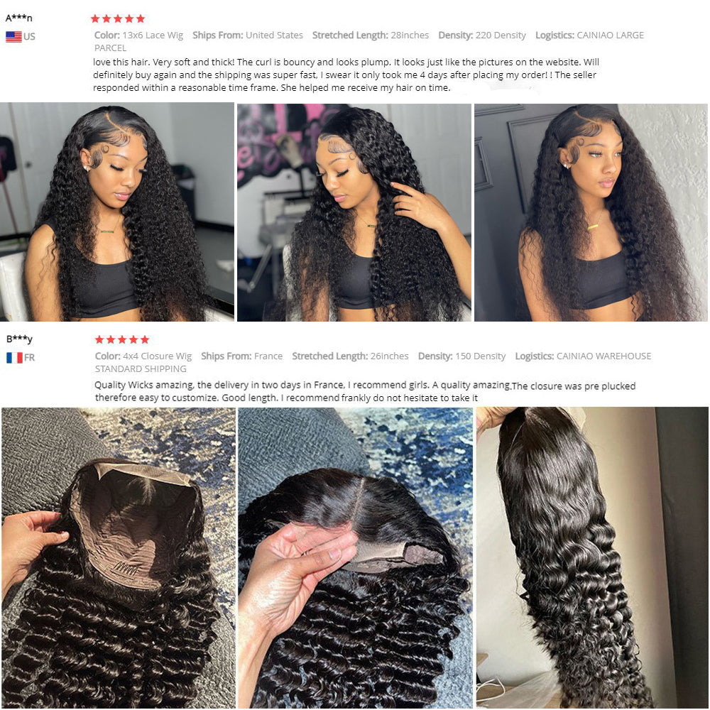 Deep Wave T Part Frontal Wig Human Hair Wig — additional product view